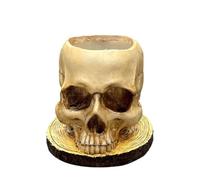 Skull Flower Pot - Desktop Ornament, Horror Planter, Skull Decoration