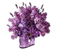 Skull Flower Pot - Gothic Skeleton Wall Vase Statue | Decorative Planter Container For Fresh Dried Flowers, Indoor Outdoor Home Decor, Bedroom, Patio, Door, Gate