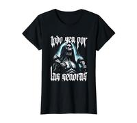 Skull Funny Skeleton México Saying Quote Sarcastic Spanish Camiseta gráfica económica, Mujer, Negro, L