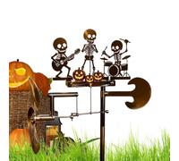 Skull Garden Spinner - Metal Windmill Pinwheel, Rustproof Halloween Pumpkin