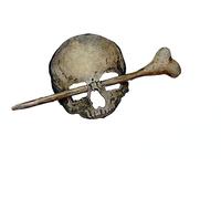 Skull Hairpin Stick Slide With Fake Bone Retro Gothic Hairpin Hairpin Hair Fork Female Tortoiseshell Dumpling Cover Frame Halloween Decor (1 Skull)