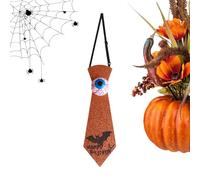 Skull Halloween Bow Tie, Light-Up Eyeball Neckwear, Bat Pattern Costume Accessory, Spooky Glow-In-The-Dark Collar, Adjustable Stage Prop, for Men, Youth, Cosplay, Party Show, 25x18x0.5cm Black Gold