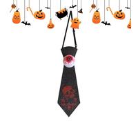 Skull Halloween Bow Tie, Light-Up Eyeball Neckwear, Bat Pattern Costume Accessory, Spooky Glow-In-The-Dark Collar, Adjustable Stage Prop, for Men, Youth, Cosplay, Party Show, 25x18x0.5cm Black Gold