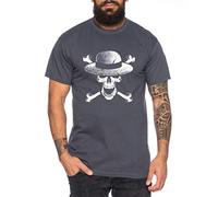Skull Hat Zoro One Manga Camiseta Luffy de Hombre Anime Piece, Farbe2:Gris Oscuro, Größe2:XX-Large