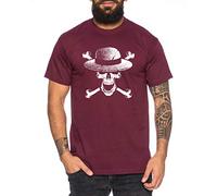 Skull Hat Zoro One Manga Camiseta Luffy de Hombre Anime Piece, Größe2:Large, Farbe2:Borgoña