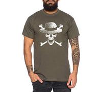 Skull Hat Zoro One Manga Camiseta Luffy de Hombre Anime Piece, Größe2:Medium, Farbe2:Caqui