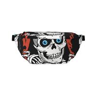 Skull Head Escape - Riñonera cruzada con correa ajustable para correr, senderismo, viajes, multicolor, Talla única, Mochila de senderismo