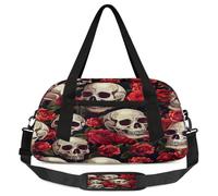 Skull Head Rose - Bolsa de lona para niños, niñas, adolescentes, deportes, gimnasio, viajes, gimnasia, baile, ballet, multicolor
