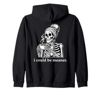 Skull I Could Be Meaner Skeleton Drinking Coffee Mug Women Sudadera con Capucha