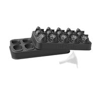 Skull Ice Mold 10 Cavity - 3D silicona de Halloween flexible sin tick | Funny Chocolate Mold Ice Tray - For Whiskey Beer Postres Chocolates Candy Jellies Puddings Bar Party