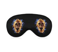 Skull in Fire Sleeping Eye Mask Eye Shade con correa ajustable Blindfold para viajes en avión