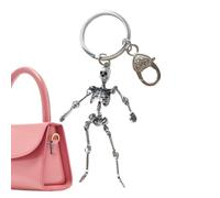 Skull Key Chain - Articulated Vintage Gothic Skeleton, Zinc Alloy Charm Pen