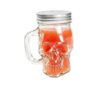 Skull Mug - 500ml 14.4x11.8cm Clear Glass | Halloween Beer Party Cup