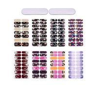 Skull Nail Stickers - 8 Styles Halloween Glow Decals, File Set | Nail Decals for Manicure Salon Women Beginners Halloween Party