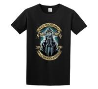 Skull Never Underestimate An Old Man with A Motorcycle Hip Hop Street Unisex 100% Cotton T-Shirts Black S