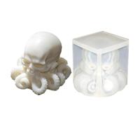 Skull Octopus Mold - Silicone Halloween Candle | 6.7x7.5x7.7cm DIY Craft | Skeleton Tentacle Mold - Silicone 3D Gothic Casting | Flexible Reusable | Epoxy Concrete Soap Wax For Halloween Decor
