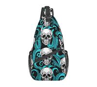 Skull Octopus Sling Bag, Chest Bag Daypack, Crossbody Sling Mochila para Viajes, Deportes, Correr, Senderismo