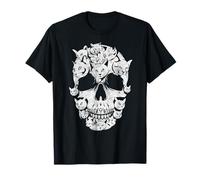 Skull of Cats Skeleton Kitten Funny Halloween Cat Skull Camiseta