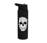 Skull of Cats Skeleton Kitten Funny Halloween Cat Skull Stainless Steel Insulated Water Bottle
