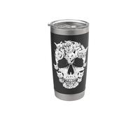 Skull of Cats Skeleton Kitten Funny Halloween Cat Skull Vaso térmico de acero inoxidable de doble pared