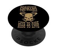 Skull & Pistons Forever Dos Ruedas PopSockets PopGrip Adhesivo