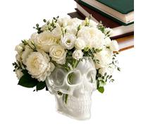Skull Planter - Wall Mount Floral Container | Alternative Decor Flower Pot, Creepy Botanical Containers, Skeleton Plant Container, Goth Vase for Home Decor Indoor Outdoor Bedroom Patio Door Gate Livin