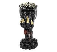 Skull Pots For Plants - Gothic Holder, Decorative Skeleton Planter, Tabletop Display Ornament Featuring See No Evil Hear Speak No Evil Design, Artistic Resin Garden For Home Desk Patio