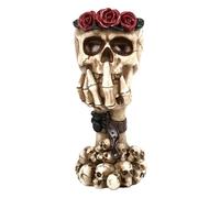 Skull Pots For Plants - Novelty Flower Container, Gothic Desktop Sculpture, Skull Themed Decorative Display Piece Inspired by 3 Wise Skulls Concept, Eye Catching Shelf For Home Desk Patio Decoration