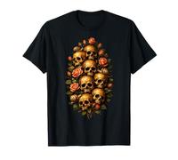 Skull Rose Bouquet Dark Gothic Vanitas Art Floral Camiseta