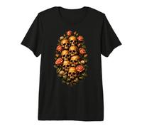 Skull Rose Bouquet Dark Gothic Vanitas Art Floral Camiseta Premium