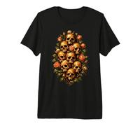 Skull Rose Bouquet Dark Gothic Vanitas Art Floral Camiseta Premium