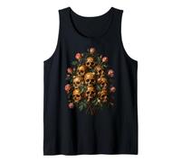 Skull Rose Bouquet Dark Gothic Vanitas Art Floral Camiseta sin Mangas