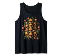 Skull Rose Bouquet Dark Gothic Vanitas Art Floral Camiseta sin Mangas