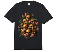 Skull Rose Bouquet Dark Gothic Vanitas Art Floral Comfort Colors Adult Heavyweight T-Shirt