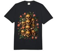 Skull Rose Bouquet Dark Gothic Vanitas Art Floral Comfort Colors Adult Heavyweight T-Shirt