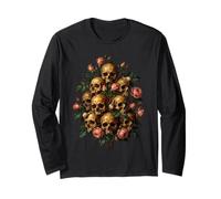 Skull Rose Bouquet Dark Gothic Vanitas Art Floral Manga Larga