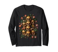 Skull Rose Bouquet Dark Gothic Vanitas Art Floral Manga Larga