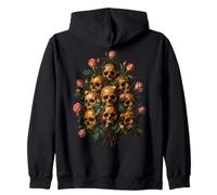 Skull Rose Bouquet Dark Gothic Vanitas Art Floral Sudadera con Capucha