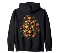 Skull Rose Bouquet Dark Gothic Vanitas Art Floral Sudadera con Capucha