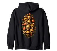 Skull Rose Bouquet Dark Gothic Vanitas Art Floral Sudadera con Capucha