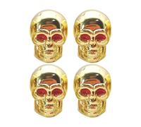 Skull-Shaped Air Valve Covers - Tire Stem Cap Set of 4 | Stylish Car, Bike, Truck, Bicycle, Motorcycle Tire Accessories, Airtight Seal Dustproof Cap for Rims, Airflow Protection, Decorative
