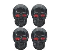 Skull-Shaped Air Valve Covers - Tire Stem Cap Set of 4 | Stylish Car, Bike, Truck, Bicycle, Motorcycle Tire Accessories, Airtight Seal Dustproof Cap for Rims, Airflow Protection, Decorative