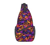 Skull Sling Bag, Chest Bag Daypack, Crossbody Sling Mochila para Viajes, Deportes, Correr, Senderismo