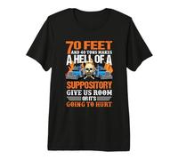 Skull Trucker 70 Feet and 40 Tons Makes A Hell Truck Driver Camiseta Premium