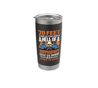 Skull Trucker 70 Feet And 40 Tons Makes A Hell Truck Driver Vaso térmico de acero inoxidable de doble pared