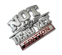 Skull Wing Metal Car Emblem - Not Dead Yet Edition Tailgate Badge | 8x11 Cm | Weather-Resistant Zinc Alloy Construction | Skull Wing "Not Dead Yet" Decorative Emblem For Cars, Trucks Motorcycle