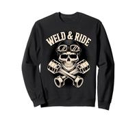 Skull with Goggles and Crossed Pistons Biker Artwork Sudadera