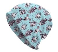 Skull with Horn Beanie Chemo Hat Cancer Headwear Sombreros de Punto Baggy Slouchy Scarf Cap para Adultos Mujeres Hombres