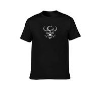Skull with Horns Graphic tee - Fierce Occult Symbolism, 100% Cotton Crewneck M