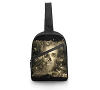 Skull WithDemons Sling Bag Crossbody Hombro Viaje Pecho Mochila Mochila Plegable para Deportes Compras Senderismo